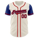 Jersey Cream Two Tone Authentic Custom Red-Royal Baseball Jersey Cream Two Tone Authentic Custom Red-Royal Baseball