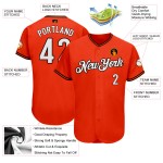 Authentic White-Black Orange Jersey Custom Baseball Authentic White-Black Orange Jersey Custom Baseball