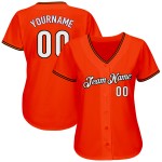 Authentic White-Black Orange Jersey Custom Baseball Authentic White-Black Orange Jersey Custom Baseball