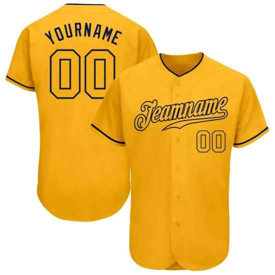 Baseball Custom Gold-Navy Jersey Gold Authentic Baseball Custom Gold-Navy Jersey Gold Authentic