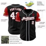 Tone White-Red Baseball Authentic Two Jersey Custom Black Tone White-Red Baseball Authentic Two Jersey Custom Black