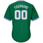 Green Custom Kelly Throwback Baseball White-Royal Shirt Jersey Rib-Knit Authentic Green Custom Kelly Throwback Baseball White-Royal Shirt Jersey Rib-Knit Authentic