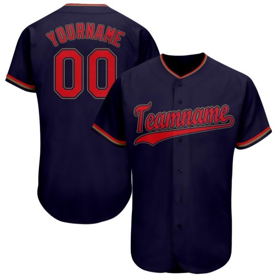 Red-Old Custom Navy Baseball Jersey Gold Red-Old Custom Navy Baseball Jersey Gold