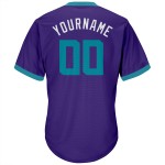 Throwback Jersey Shirt Custom Purple Baseball Teal-White Authentic Rib-Knit Throwback Jersey Shirt Custom Purple Baseball Teal-White Authentic Rib-Knit