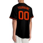 Baseball Black Orange Authentic Jersey Custom Baseball Black Orange Authentic Jersey Custom