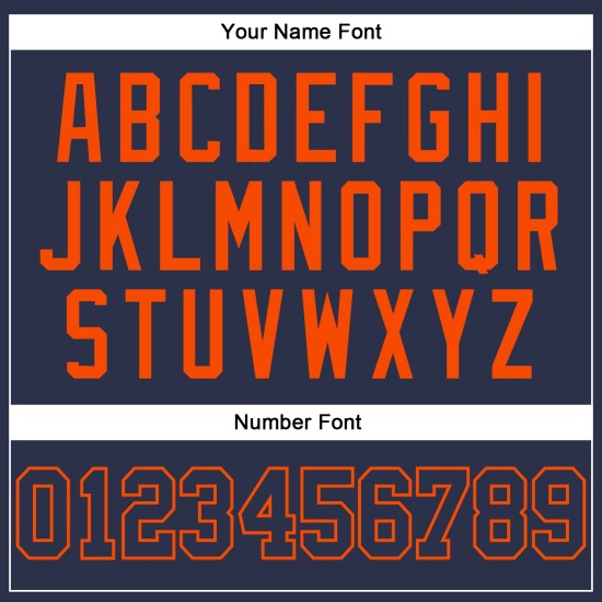 Navy-Orange Navy Baseball Authentic Custom Jersey Navy-Orange Navy Baseball Authentic Custom Jersey