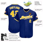 Baseball Royal Jersey Custom Gold-White Authentic Baseball Royal Jersey Custom Gold-White Authentic