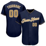 Baseball Authentic Custom Navy Jersey Old Gold-White Baseball Authentic Custom Navy Jersey Old Gold-White
