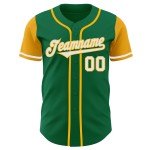 Kelly Tone Custom Jersey Green White-Gold Authentic Two Baseball Kelly Tone Custom Jersey Green White-Gold Authentic Two Baseball