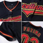 Red-Old Custom Navy Baseball Jersey Gold Red-Old Custom Navy Baseball Jersey Gold