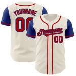 Jersey Cream Two Tone Authentic Custom Red-Royal Baseball Jersey Cream Two Tone Authentic Custom Red-Royal Baseball