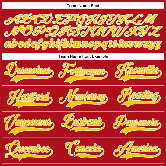 Red Gold-White Custom Baseball Authentic Jersey Red Gold-White Custom Baseball Authentic Jersey