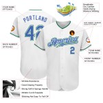 Authentic Custom Green Baseball Jersey White Blue-Kelly Authentic Custom Green Baseball Jersey White Blue-Kelly