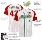 Baseball Custom Red White Sleeves Red-Kelly Authentic Jersey Pinstripe Raglan Green Baseball Custom Red White Sleeves Red-Kelly Authentic Jersey Pinstripe Raglan Green