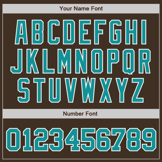 Jersey Brown Authentic Custom Baseball Teal-White Jersey Brown Authentic Custom Baseball Teal-White