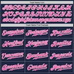 Pink-White Custom Authentic Jersey Navy Baseball Pink-White Custom Authentic Jersey Navy Baseball