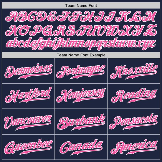 Pink-White Custom Authentic Jersey Navy Baseball Pink-White Custom Authentic Jersey Navy Baseball