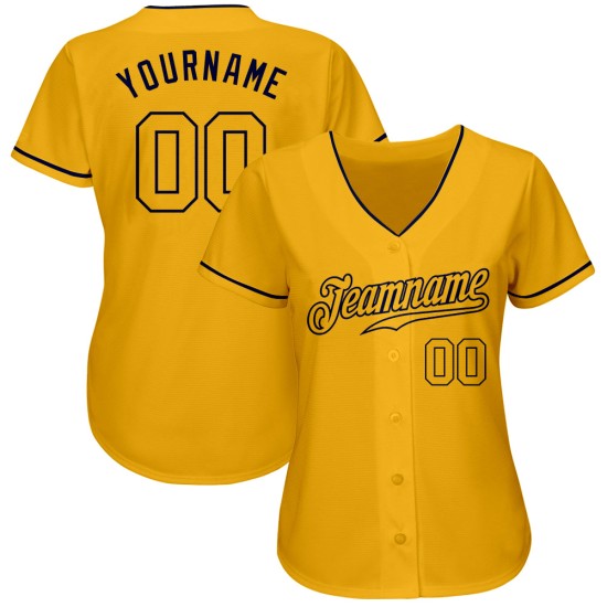 Baseball Custom Gold-Navy Jersey Gold Authentic Baseball Custom Gold-Navy Jersey Gold Authentic