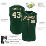 Jersey Green Custom Authentic Baseball Sleeveless Cream-Black Jersey Green Custom Authentic Baseball Sleeveless Cream-Black