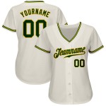 Cream Authentic Baseball Jersey Custom Green-Gold Cream Authentic Baseball Jersey Custom Green-Gold