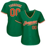 Orange-White Jersey Baseball Green Custom Authentic Kelly Orange-White Jersey Baseball Green Custom Authentic Kelly