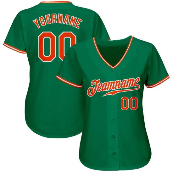 Orange-White Jersey Baseball Green Custom Authentic Kelly Orange-White Jersey Baseball Green Custom Authentic Kelly