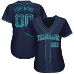 Baseball Custom Authentic Teal-Gray Drift Fashion Navy Jersey Baseball Custom Authentic Teal-Gray Drift Fashion Navy Jersey