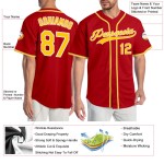 Red Gold-White Custom Baseball Authentic Jersey Red Gold-White Custom Baseball Authentic Jersey