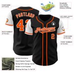 Baseball Orange-White Tone Authentic Custom Two Black Jersey Baseball Orange-White Tone Authentic Custom Two Black Jersey