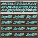 Jersey Brown Authentic Custom Baseball Teal-White Jersey Brown Authentic Custom Baseball Teal-White