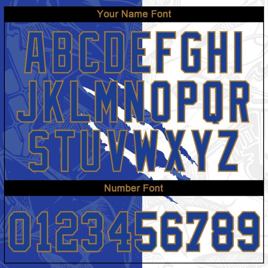 Graffiti Pattern 3D Jersey Authentic Custom Royal-Old Baseball Gold Graffiti Pattern 3D Jersey Authentic Custom Royal-Old Baseball Gold