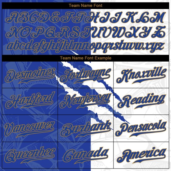 Graffiti Pattern 3D Jersey Authentic Custom Royal-Old Baseball Gold Graffiti Pattern 3D Jersey Authentic Custom Royal-Old Baseball Gold