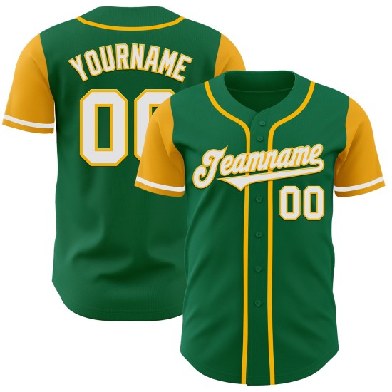 Kelly Tone Custom Jersey Green White-Gold Authentic Two Baseball Kelly Tone Custom Jersey Green White-Gold Authentic Two Baseball