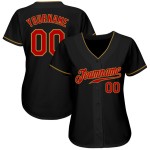 Authentic Red-Old Custom Black Baseball Gold Jersey Authentic Red-Old Custom Black Baseball Gold Jersey