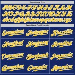 Baseball Royal Jersey Custom Gold-White Authentic Baseball Royal Jersey Custom Gold-White Authentic