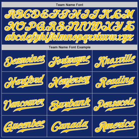 Baseball Royal Jersey Custom Gold-White Authentic Baseball Royal Jersey Custom Gold-White Authentic