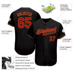 Authentic Red-Old Custom Black Baseball Gold Jersey Authentic Red-Old Custom Black Baseball Gold Jersey