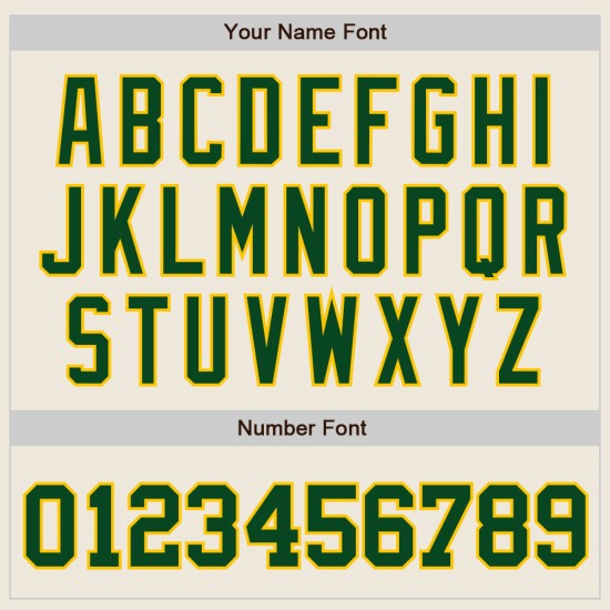 Cream Authentic Baseball Jersey Custom Green-Gold Cream Authentic Baseball Jersey Custom Green-Gold