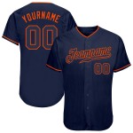 Navy-Orange Navy Baseball Authentic Custom Jersey Navy-Orange Navy Baseball Authentic Custom Jersey
