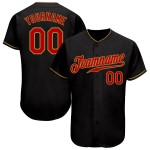 Authentic Red-Old Custom Black Baseball Gold Jersey Authentic Red-Old Custom Black Baseball Gold Jersey