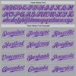 Baseball Jersey Authentic Gray White-Purple Custom Baseball Jersey Authentic Gray White-Purple Custom