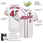 Custom White Baseball Authentic Jersey Red-Royal Custom White Baseball Authentic Jersey Red-Royal