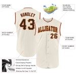 Baseball Sleeveless Custom Authentic Cream Black-Orange Jersey Baseball Sleeveless Custom Authentic Cream Black-Orange Jersey