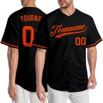 Baseball Black Orange Authentic Jersey Custom Baseball Black Orange Authentic Jersey Custom