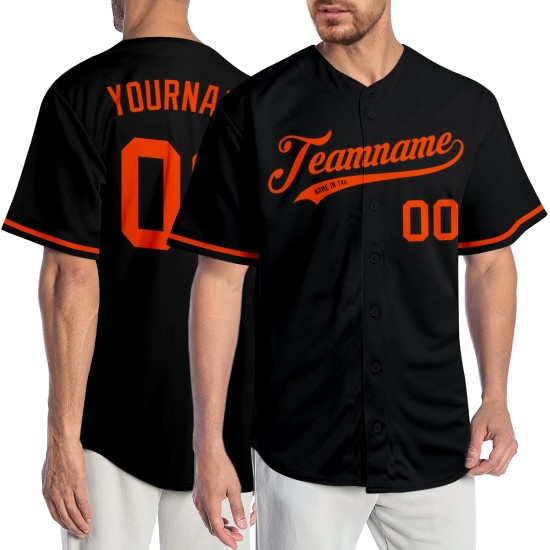 Baseball Black Orange Authentic Jersey Custom Baseball Black Orange Authentic Jersey Custom