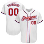Custom White Baseball Authentic Jersey Red-Royal Custom White Baseball Authentic Jersey Red-Royal