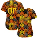 Authentic 3D Halloween Baseball Custom Pattern Pumpkins Jersey Authentic 3D Halloween Baseball Custom Pattern Pumpkins Jersey