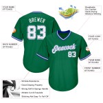 Green Custom Kelly Throwback Baseball White-Royal Shirt Jersey Rib-Knit Authentic Green Custom Kelly Throwback Baseball White-Royal Shirt Jersey Rib-Knit Authentic