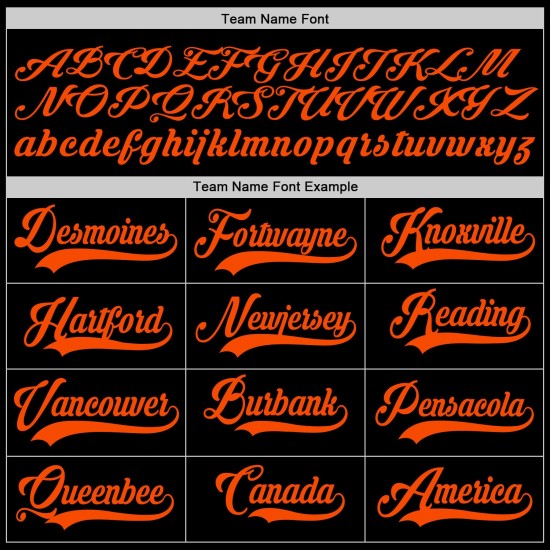 Baseball Black Orange Authentic Jersey Custom Baseball Black Orange Authentic Jersey Custom