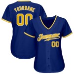 Baseball Royal Jersey Custom Gold-White Authentic Baseball Royal Jersey Custom Gold-White Authentic